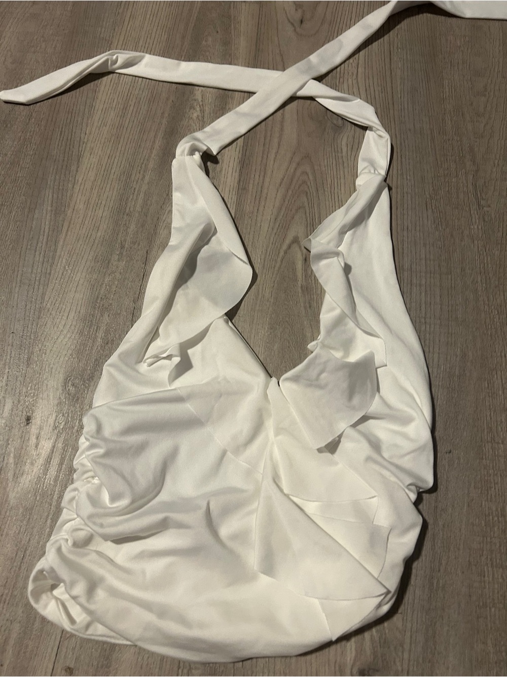 White Ruffled Halter Top